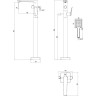 Смеситель напольный для ванны LEMARK BRONX LM3744BL