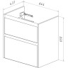 Тумба LEMARK COMBI 70 см под раковину, подвесная/напольная, 2 ящика, фасад Бетон, корпус белый глянец LM03C70T-Beton